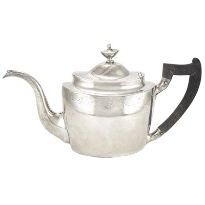 Lot 227 - American Silver Teapot Adam Lynn, Alexandria,...
