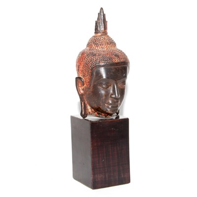 Lot 189 - Khmer Bronze Head of Buddha Ankor Wat style...