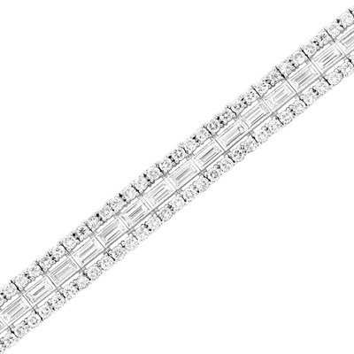 Lot 389 - Platinum and Diamond Bracelet