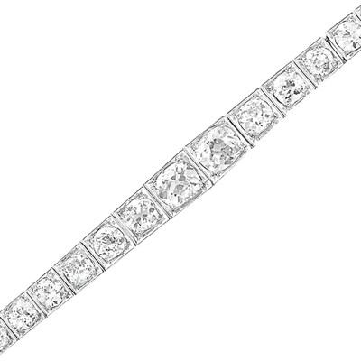 Lot 325 - Platinum and Diamond Bracelet