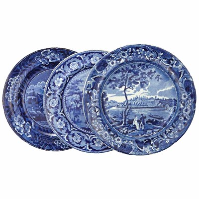 Lot 253 - Three Staffordshire Blue and White Transfer...