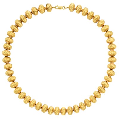 Lot 276 - Gold Bead Necklace
