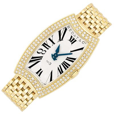 Lot 260 - Lady's Gold and Diamond Wristwatch, Bedat & Co.