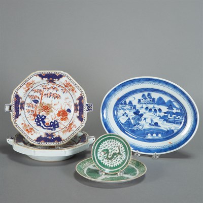 Lot 235 - Pair of Chinese Export Porcelain Imari Palette...