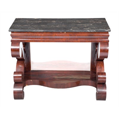 Lot 326 - American Empire Marble Top Mahogany Console...