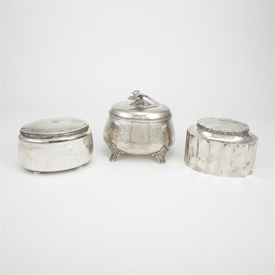 Lot 266 - Group of Three Continental Silver Covered...