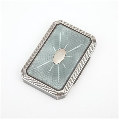 Lot 504 - Continental Silver and Enamel Cigarette Box...