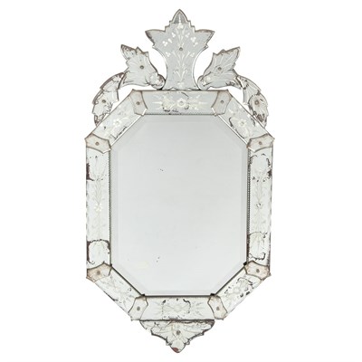 Lot 492A - Two Venetian Etched Glass Mirrors Comprising...