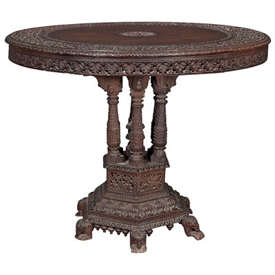 Lot 624 - Anglo Indian Hardwood Center Table Bombay...