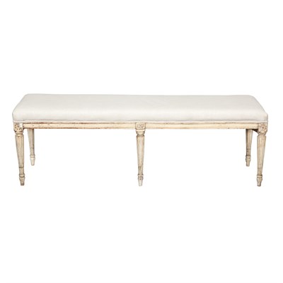 Lot 150 - Louis XVI Style Upholstered and Painted Wood...