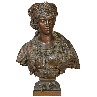 Lot 562 - Bronze and Cold Painted Bust of a Turkish...