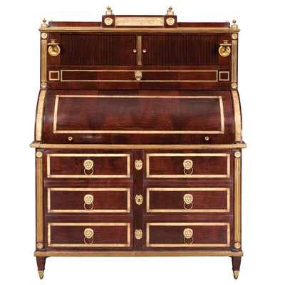 Lot 241 - Russian Neoclassical Mahogany Cylinder Desk...
