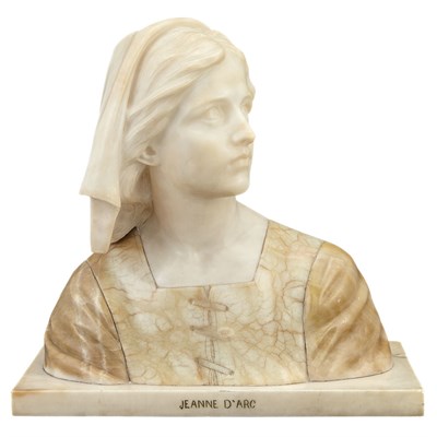 Lot 483 - Italian Carved Alabaster Bust of Joan of Arc G....