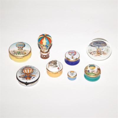 Lot 241 - Group of Enameled Boxes with Balloon Theme...
