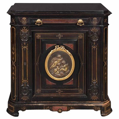 Lot 99 - Napoleon III Gilt-Metal Mounted Ebonized Side...