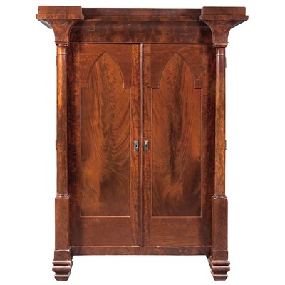 Lot 159 - Gothic Revival Mahogany Armoire Attributed to...