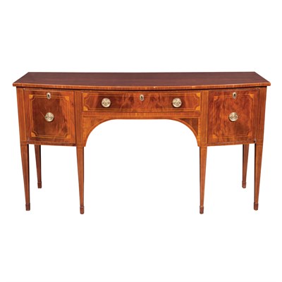 Lot 120 - George III Style Inlaid Mahogany Bowfront...
