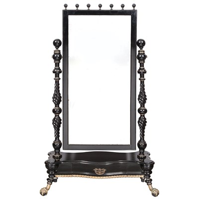 Lot 441 - American Painted Cheval Mirror Circa 1890...