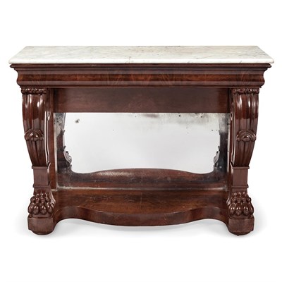 Lot 125 - Classical Mahogany Marble Top Pier Table...