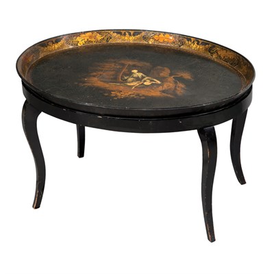 Lot 136 - Regency Gilt Decorated and Painted Papier...