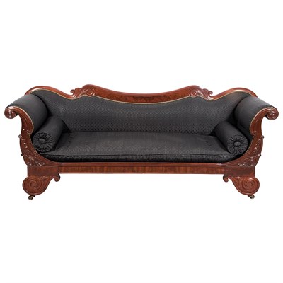 Lot 107 - Classical Mahogany Upholstered Settee...