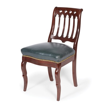 Lot 195 - Set of Eight Gothic Revival Mahogany Side...