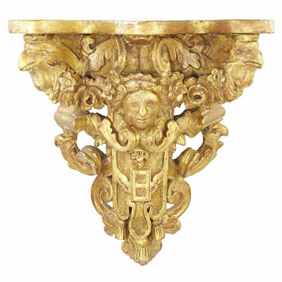 Lot 491A - Baroque Style Giltwood Bracket The shaped...
