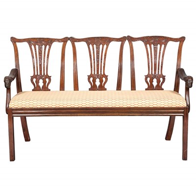Lot 237 - George III Style Mahogany Triple Chair Back...