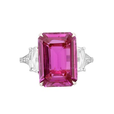 Lot 223 - White Gold, Pink Sapphire and Diamond Ring