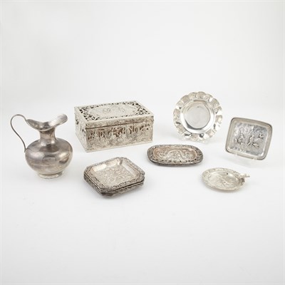 Lot 314 - Group of Silver Table Articles Diameter of...