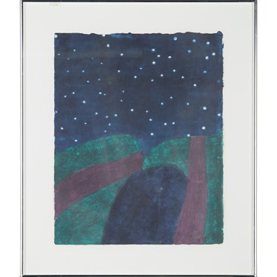 Lot 135 - Carol Summers STARRY NIGHT Color woodcut, 1979,...