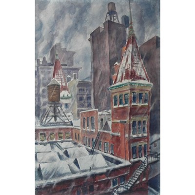 Lot 35 - Bertram Hartman American, 1882-1960 Snow Storm...