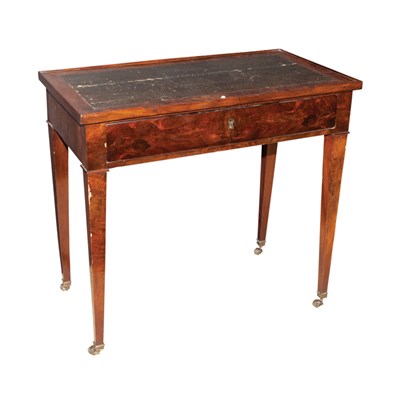 Lot 261 - Continental Leather Top Mahogany Side Table...