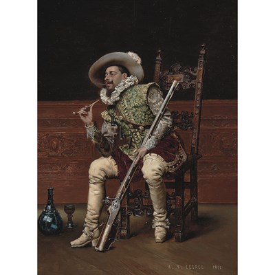 Lot 41 - Adolphe Alexandre Lesrel French, 1839-1929...