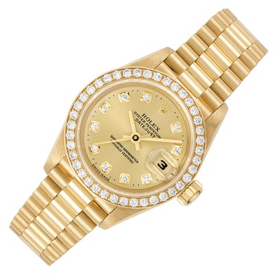 Lot 277 - Lady's Gold and Diamond Wristwatch, Rolex