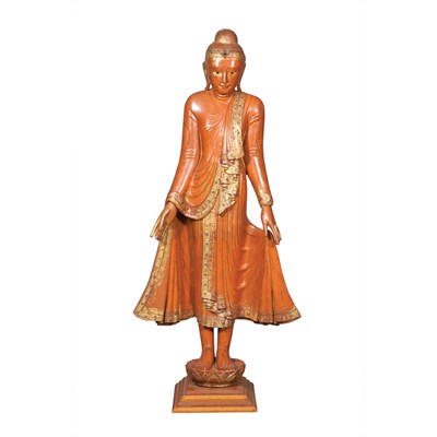 Lot 439 - Thai Painted and Gilt Decorated Figure of a...