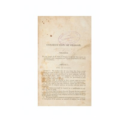 Lot 262 - [OREGON] The Constitution; together with the...