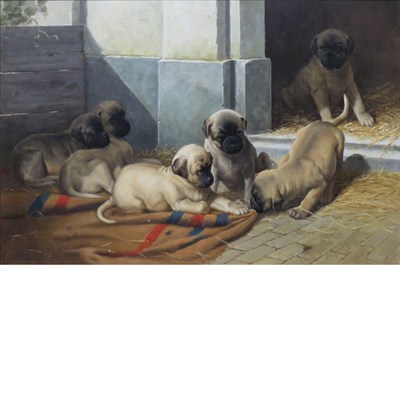 Lot 56 - Anton Karssen Dutch, b. 1945 Puppies Signed A....