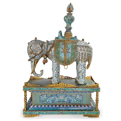 Lot 300 - Pair of Massive Chinese Cloisonne Elephants...