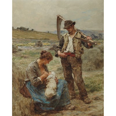 Lot 9 - Leon Augustin Lhermitte French, 1844-1925...