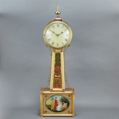 Lot 235 - Classical Mahogany and Eglomise Banjo Clock...