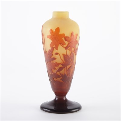 Lot 404 - Galle Acid Etched Cameo Glass Bud Vase Circa...