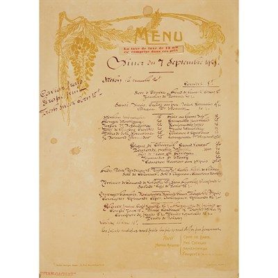 Lot 384 - Three large framed menus from the Cafe De...