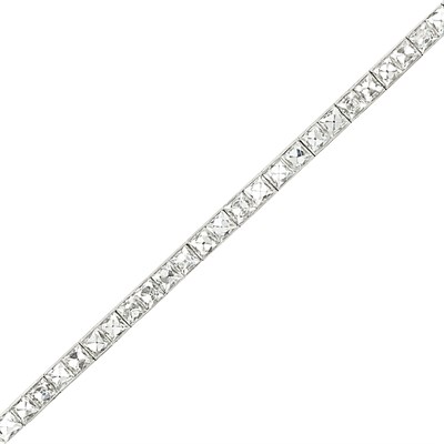 Lot 342 - Platinum and Diamond Straightline Bracelet