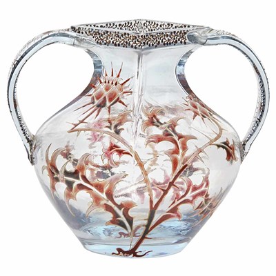 Lot 329 - Galle Molded and Enameled Glass Vase Circa...
