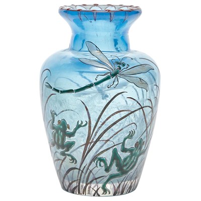 Lot 328 - Galle Enameled Glass Cabinet Vase Circa 1900...