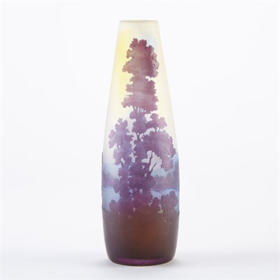 Lot 370 - Galle Acid Etched Cameo Glass Bud Vase Circa...