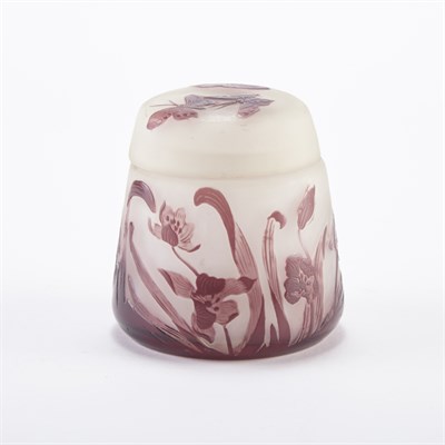 Lot 381 - Galle Acid Etched Cameo Glass Jar Circa 1900...