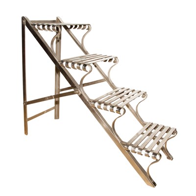 Lot 139 - Painted Metal Folding Library Stairs Height 34...
