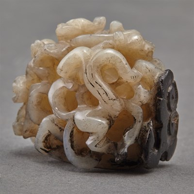 Lot 352 - Chinese Grayish White Jade Finial Carved and...